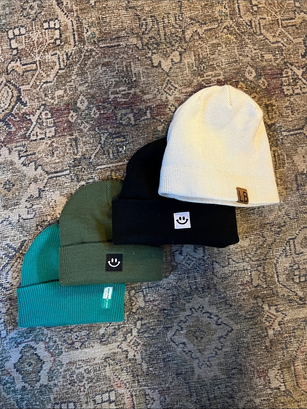 Toddler Beanie Set — White, Black, Olive, Teal (Zara, Little Bipsy)